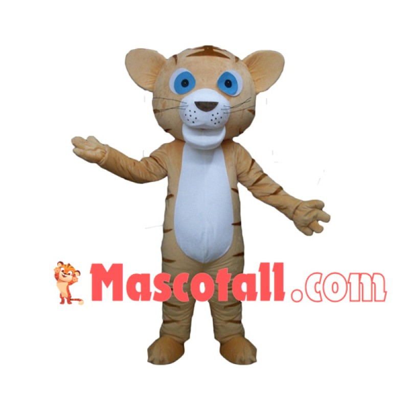 Cute Cartoon Blue-eyed Tiger Mascot Costume