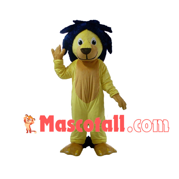 Yellow Lion With Messy Mane Mascot Costume