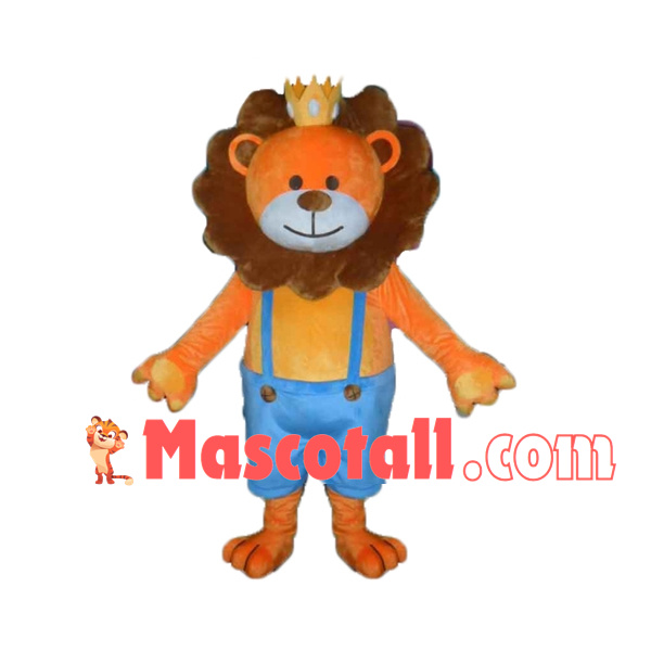 Lion Prince Wearing the Crown Mascot Costume