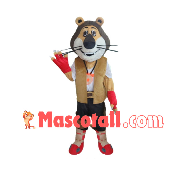 Pleased Outdoor Tiger Mascot Costume