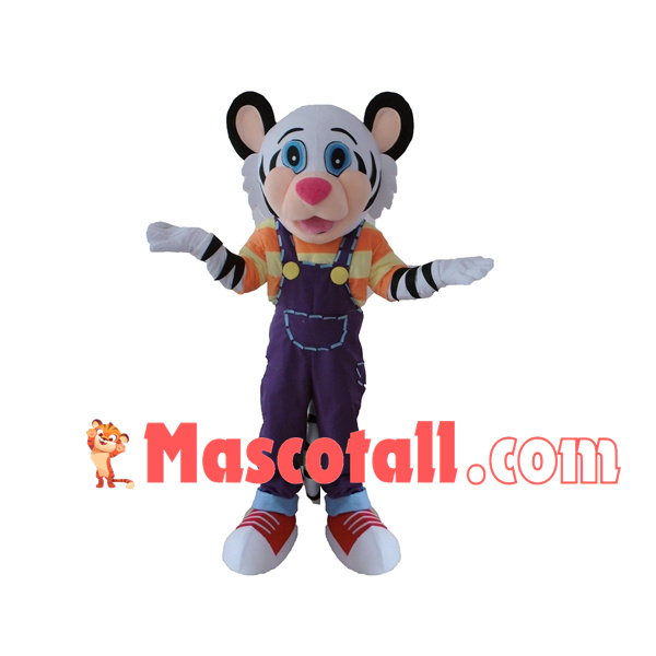 Lovely Blue-eyed White Tiger Mascot Costume