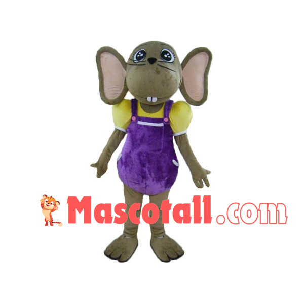 Big-eared Mouse In The Purple Dress Mascot Costume
