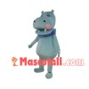 Light Blue Hippo Licking Mouth Mascot Costume