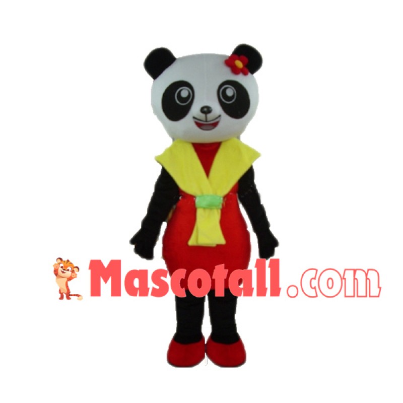 Panda Sister In The Blouse Dress Mascot Costume
