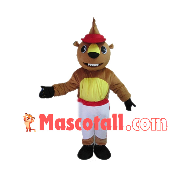 Groundhog With White Pants Mascot Costume