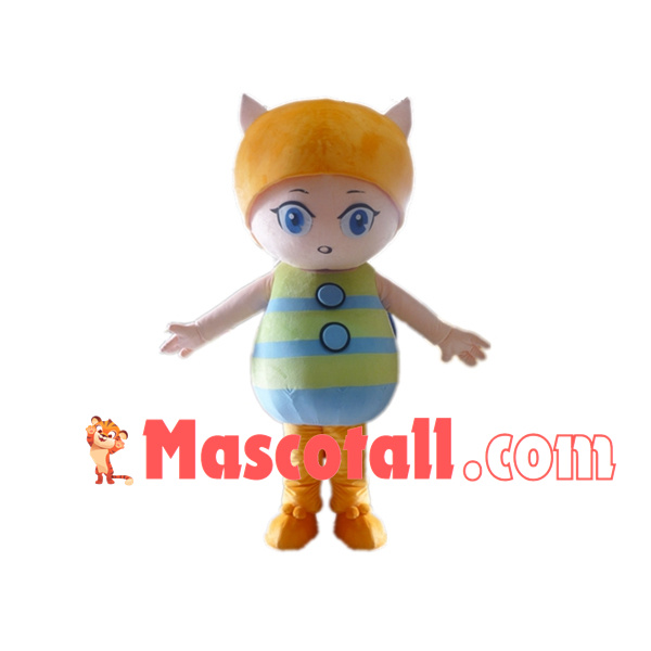Colored Cartoon Striped Cat Mascot Costume