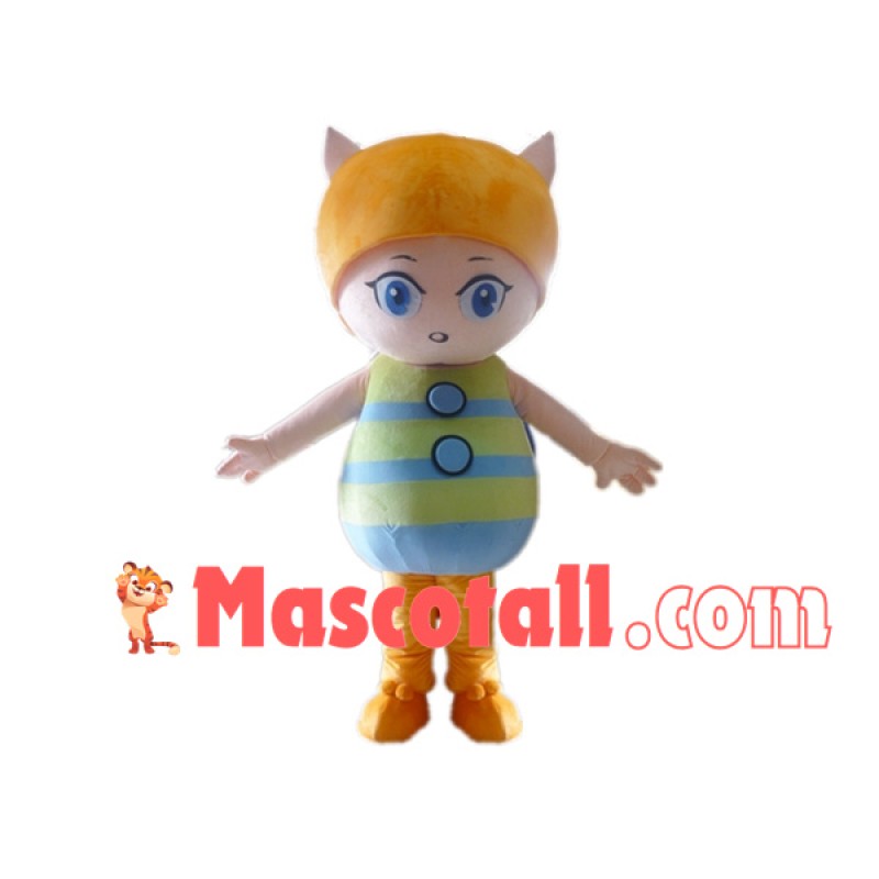 Colored Cartoon Striped Cat Mascot Costume