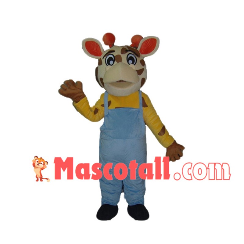Cute Beige Baby Giraffe Mascot Costume