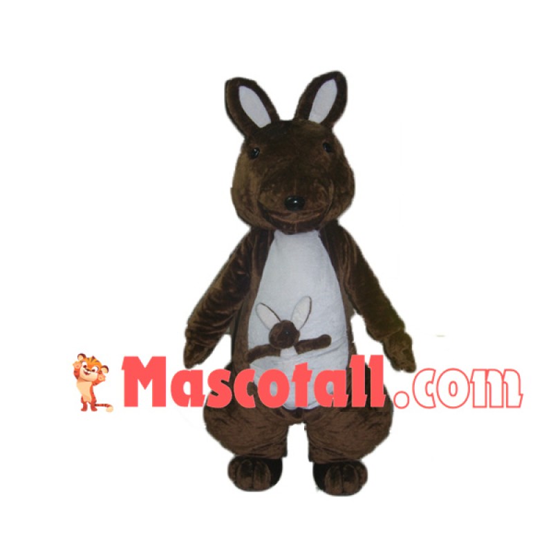 Kangaroo Mother With Baby In Pocket Mascot Costume