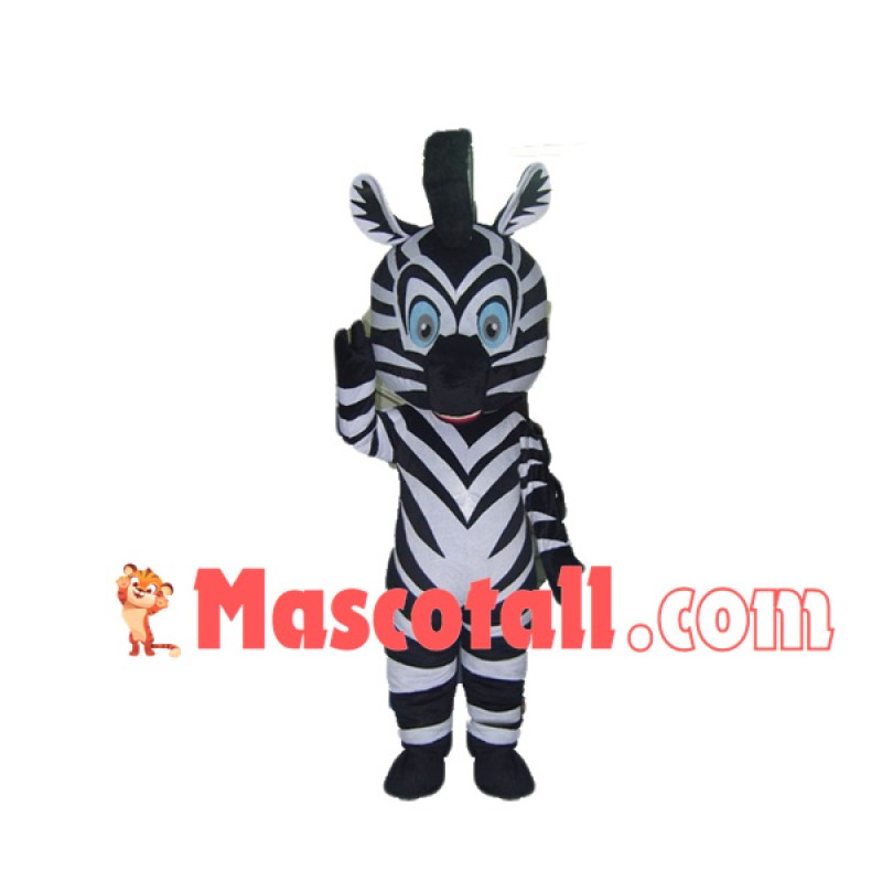 The Sky Blue Eyes Zebra Mascot Costume