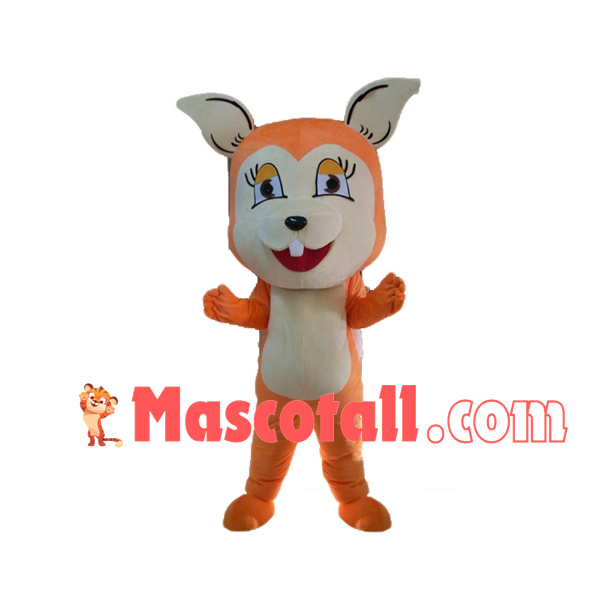 Cheerful Squirrel Shaking Ears Mascot Costume