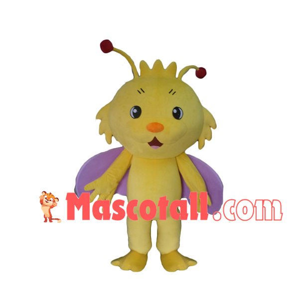 Vivid Butterfly With Purple Wings Mascot Costume