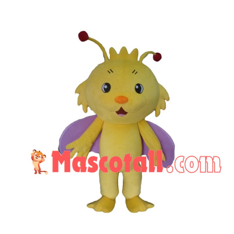 Vivid Butterfly With Purple Wings Mascot Costume