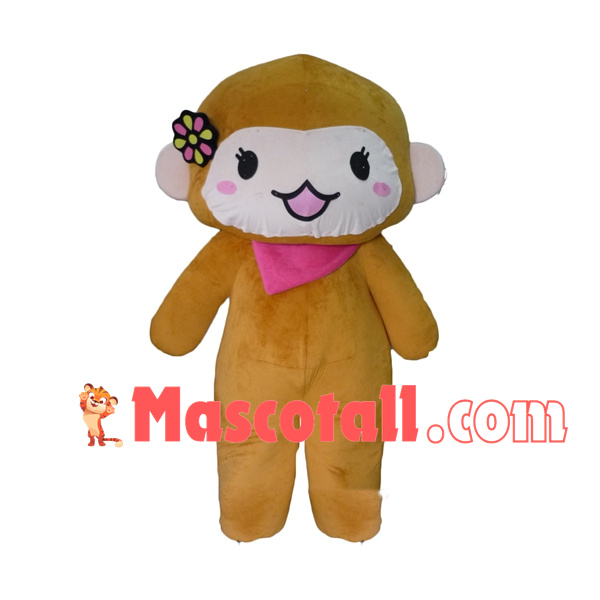 Girl Monkey With Flower Hairpin Mascot Costume