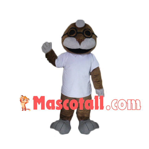 Old Tortoise With Glasses Mascot Costume