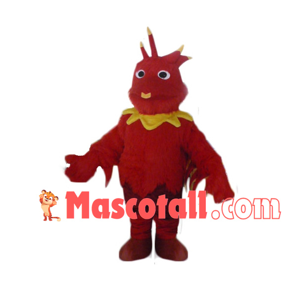 Red Dragon With Thorns On Head Mascot Costume