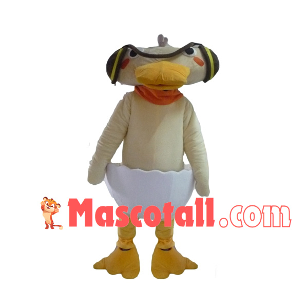 Funny Flat-headed Eggshell Duck Mascot Costume