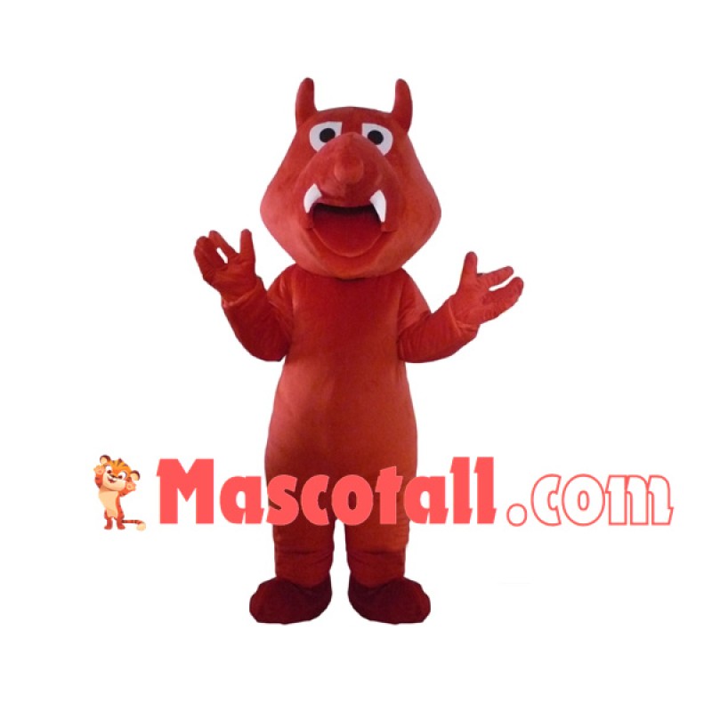 Adult Sharp Teeth Red Dragon Mascot Costume