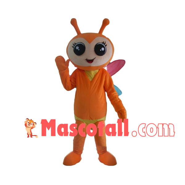 Orange Bee In Flower Mascot Costume
