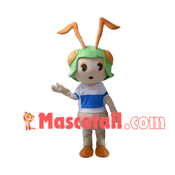 Grasshopper With Orange Tentacles Mascot Costume