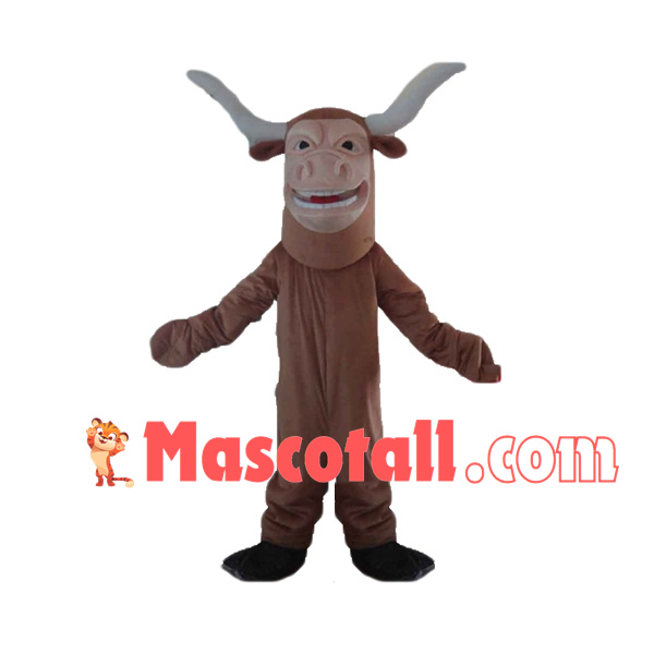 Pleased Buffalo With Power Horns Mascot Costume