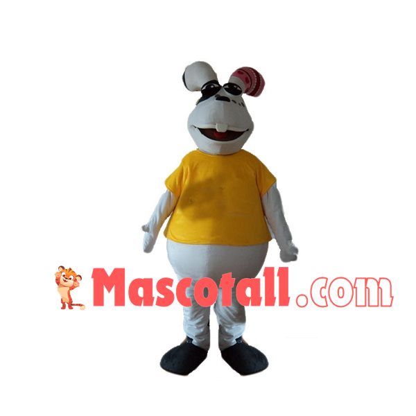 Jolly Huge White Groundhog Mascot Costume