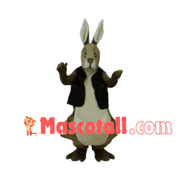 Kangaroo Wearing Warm Waistcoat Mascot Costume
