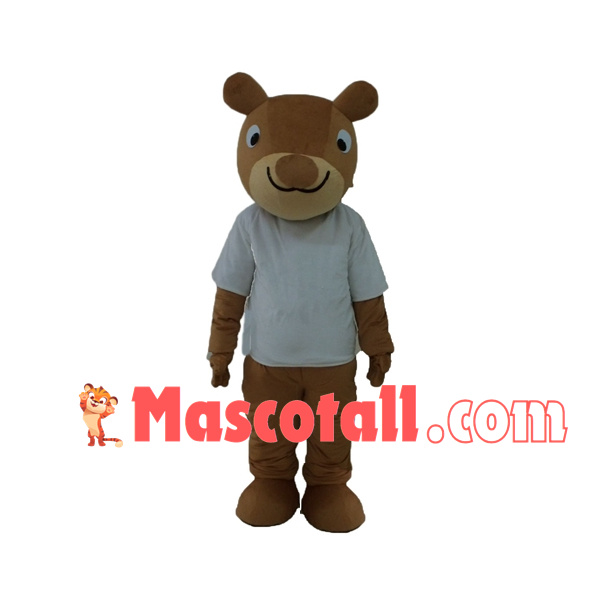 Smile Face Casual Bear Mascot Costume