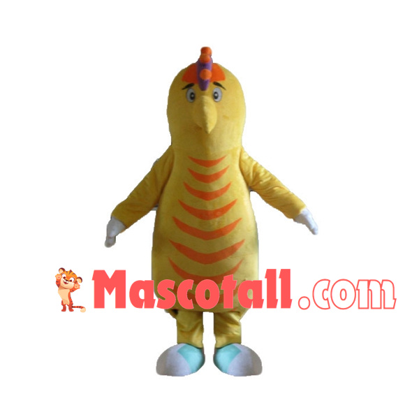 Cartoon Yellow Chicken With Long Body Mascot Costume