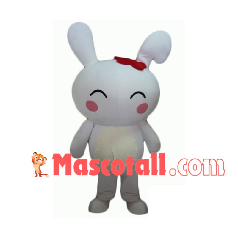 Cute Cartoon Blush Rabbit Mascot Costume
