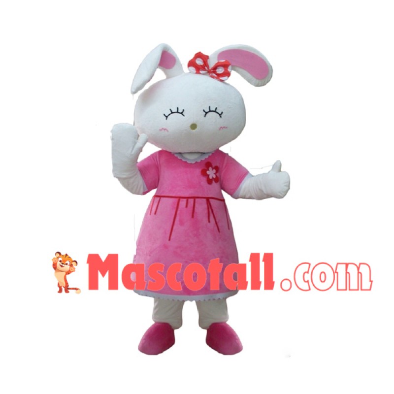 Bunny Sister In Lace Dress Mascot Costume