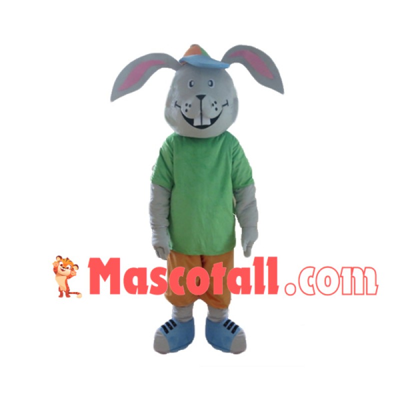 Male Rabbit With Smile Face Mascot Costume