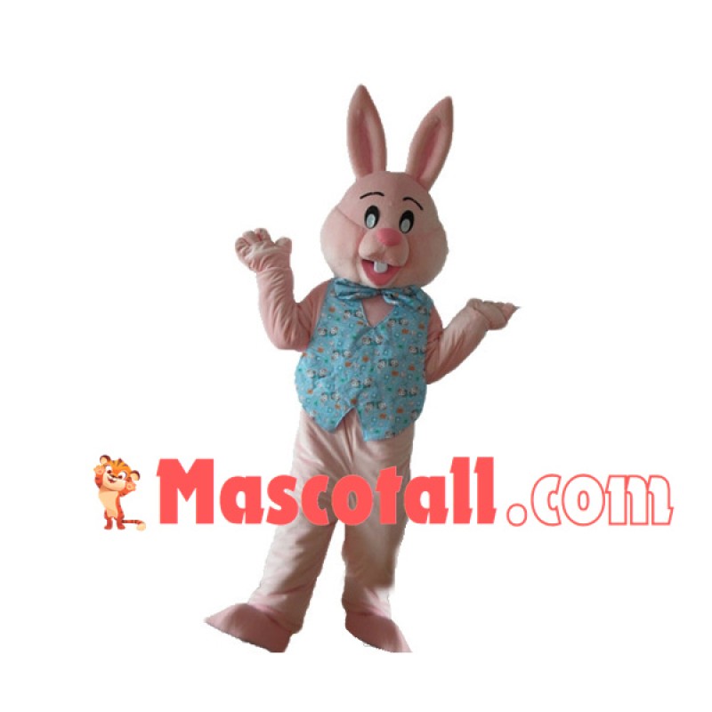 Optimistic Rabbit In The Printed Vest Mascot Costume