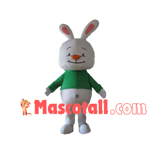 Pleasant Cartoon White Rabbit Mascot Costume