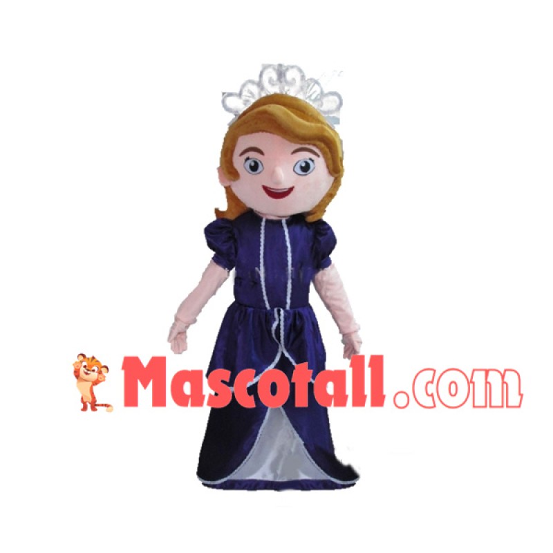 Princess Sophia Wearing Crown Mascot Costume