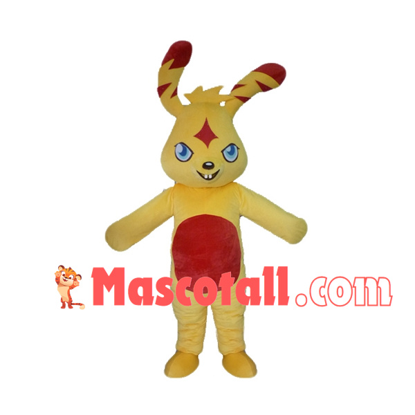 Powerful Yellow Thunderbolt Rabbit Mascot Costume