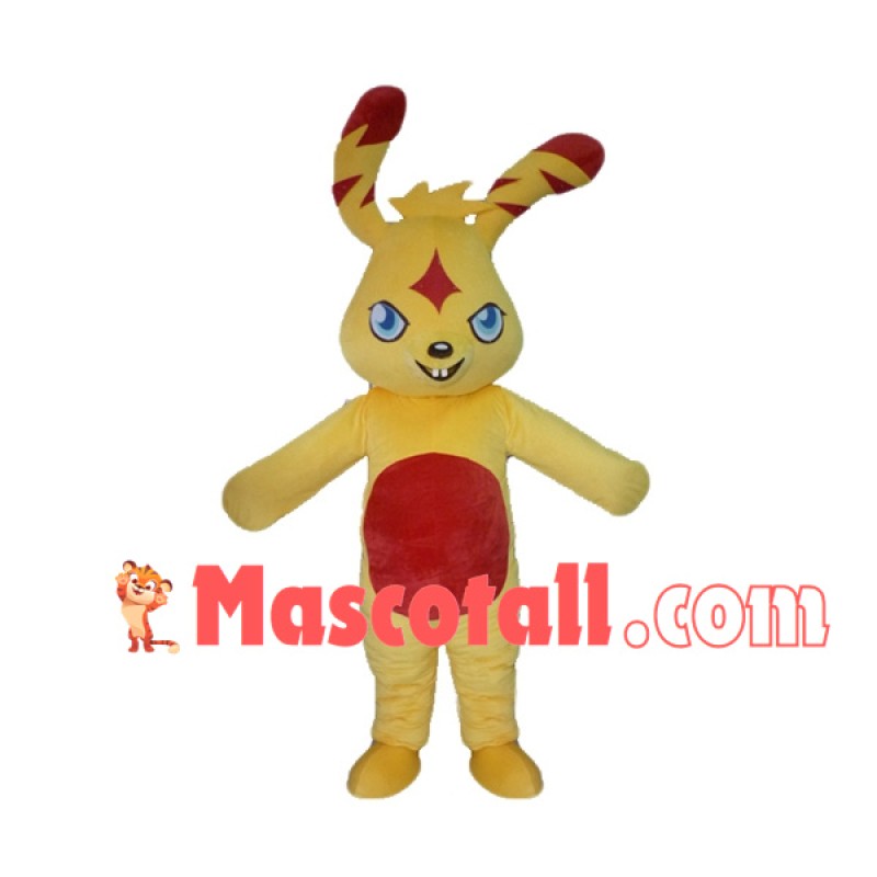 Powerful Yellow Thunderbolt Rabbit Mascot Costume