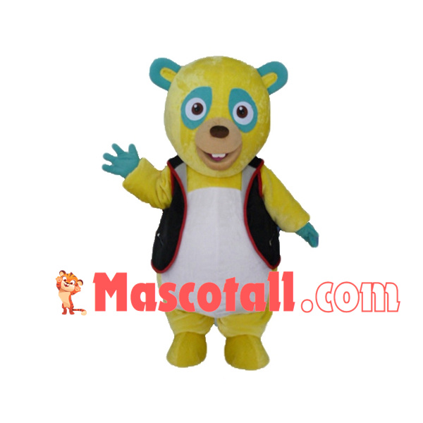 The Eye-catching Bear In Vest Jacket Mascot Costume