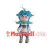 Blue-haired Star Warrior Cartoon Mascot Costume
