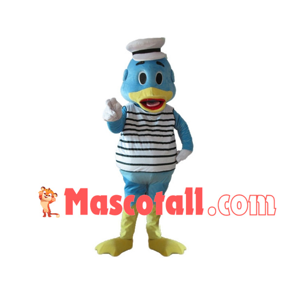 Captain Duck In the Striped Vest Mascot Costume