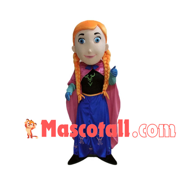 Brave Princess Anna Mascot Cartoon Costume