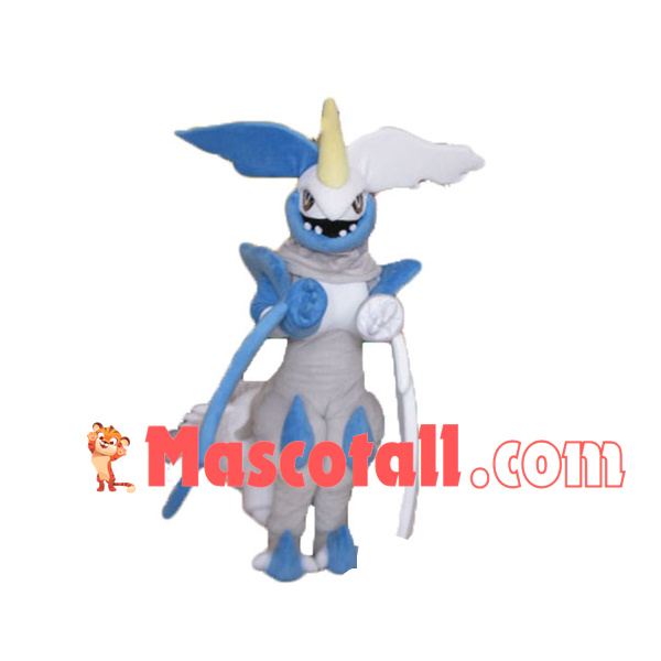 Ice-based Pokemon White Kyurem Mascot Costume