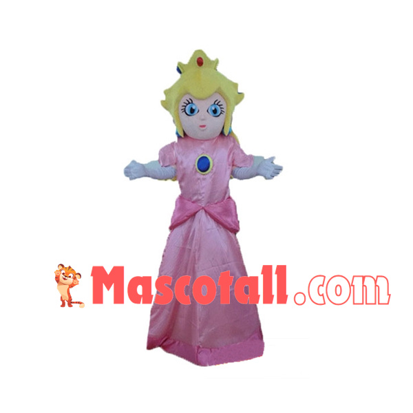 Princess Toadstool Peach In The Long Dress Mascot Costume