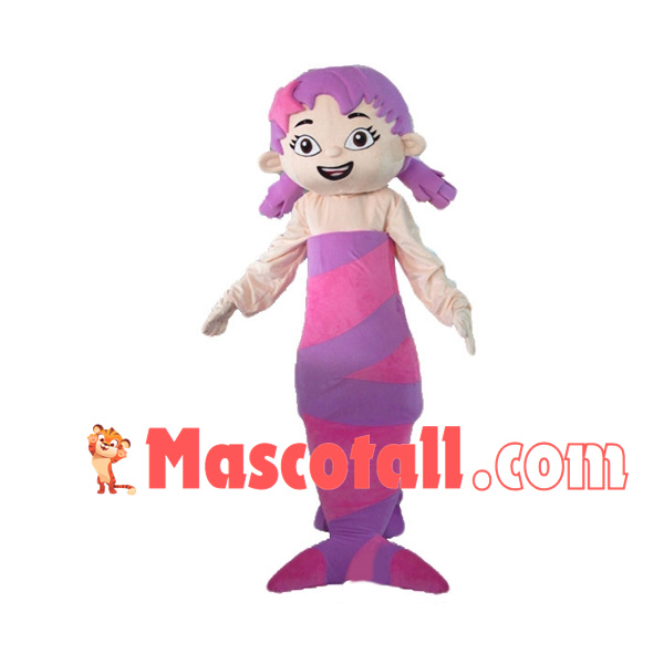 Little Mermaid Princess With Purple Hair Mascot Costume