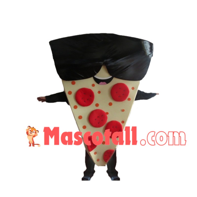 Cheese Pizza With Sunglasses Mascot Costume