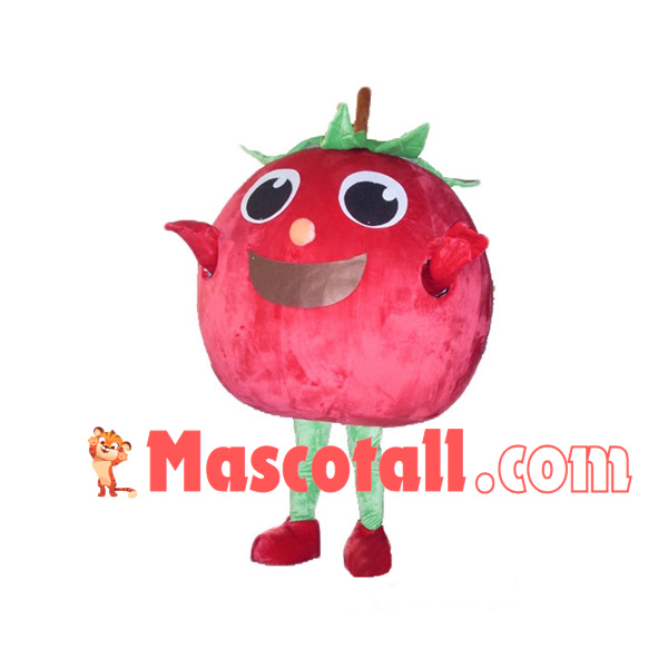 Smooth Cartoon Red Tomato Mascot Costume