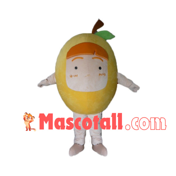 Orange Hair Cartoon Lemon Doll Mascot Costume