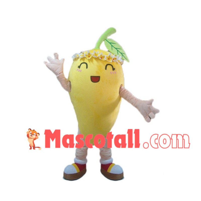 Tropical Mango With Wreath Mascot Costume