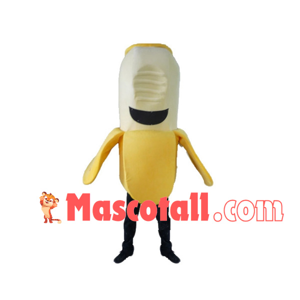 Adult Cartoon Banana With a Bite Mascot Costume
