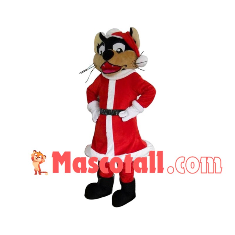 Warm Christmas Wolf Mascot Costume